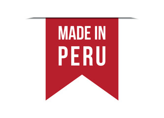 Made in Peru red vector banner illustration isolated on white background