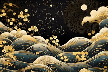 Golden Moonlight over Oriental Blossoms
