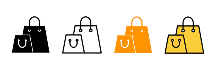 Shopping bag icon set vector. shopping sign and symbol