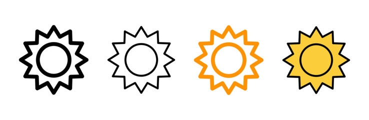 Sun icon set vector. Brightness sign and symbol.