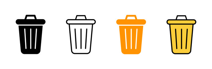 Trash icon set vector. trash can icon. delete sign and symbol.