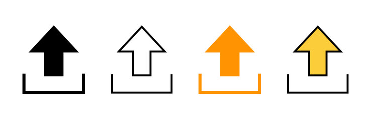 Upload icon set vector. load data sign and symbol