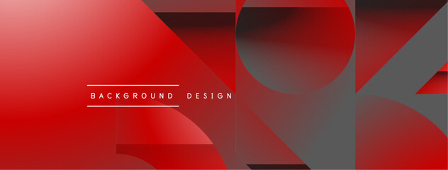 Triangles, lines and round shapes - dynamic geometric abstract background. Visual symphony of shapes and lines design for wallpaper, banner, background, landing page, wall art, invitation, prints