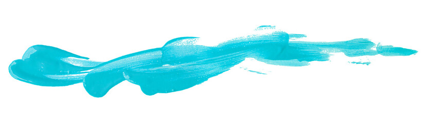 Shiny light blue brush watercolor painting isolated on transparent background. watercolor png