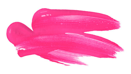 Shiny pink brush watercolor painting isolated on transparent background. watercolor png