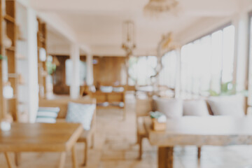 blur hotel lobby and restaurant for background