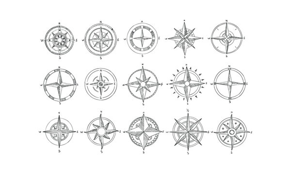 compass handdrawn collection