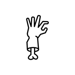 Fototapeta premium Death hand outline icons, minimalist vector illustration ,simple transparent graphic element .Isolated on white background
