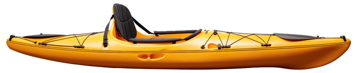 Yellow kayak isolated. - obrazy, fototapety, plakaty