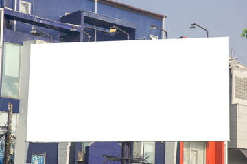 Blank advertising billboard mockup in front of the office building