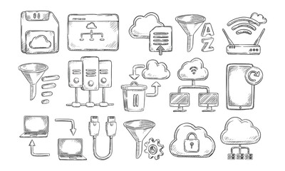 Cloud Computing handdrawn collection
