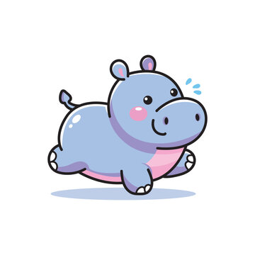 cute hippo vector design