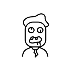 Zombie outline icons, minimalist vector illustration ,simple transparent graphic element .Isolated on white background