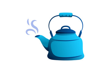 Blue Teapot Winter Sticker Design