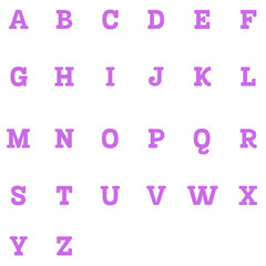 English alphabet in different colors and different styles