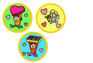 バレンタインデー　まとめ　イラスト