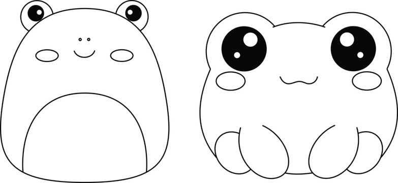 Cute Frogs Squishmallow Coloring Page