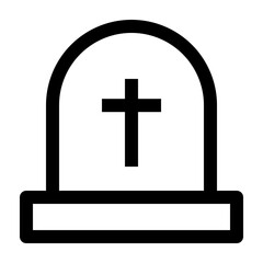 Obraz premium Gravestone icon. Suitable use for Halloween decoration, horror poster, scary infographic and more