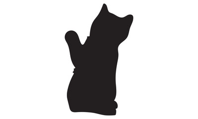 Cat Vector isolated silhouette - on white background,Instant Digital Download.