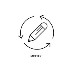 modify concept line icon. Simple element illustration. modify concept outline symbol design.