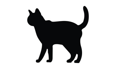 Cat Vector isolated silhouette - on white background,Instant Digital Download.