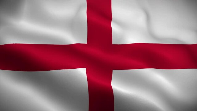 England flag waving animation, perfect loop, official colors, 4K video