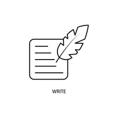 write concept line icon. Simple element illustration. write concept outline symbol design.