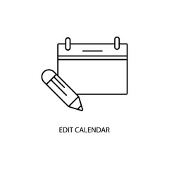 edit calendar concept line icon. Simple element illustration. edit calendar concept outline symbol design.