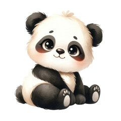 Watercolor style nursery baby shower panda newborn clipart