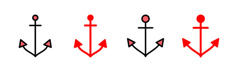 Anchor icon set illustration. Anchor sign and symbol. Anchor marine icon.