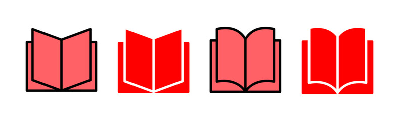 Book icon set illustration. open book sign and symbol. ebook icon