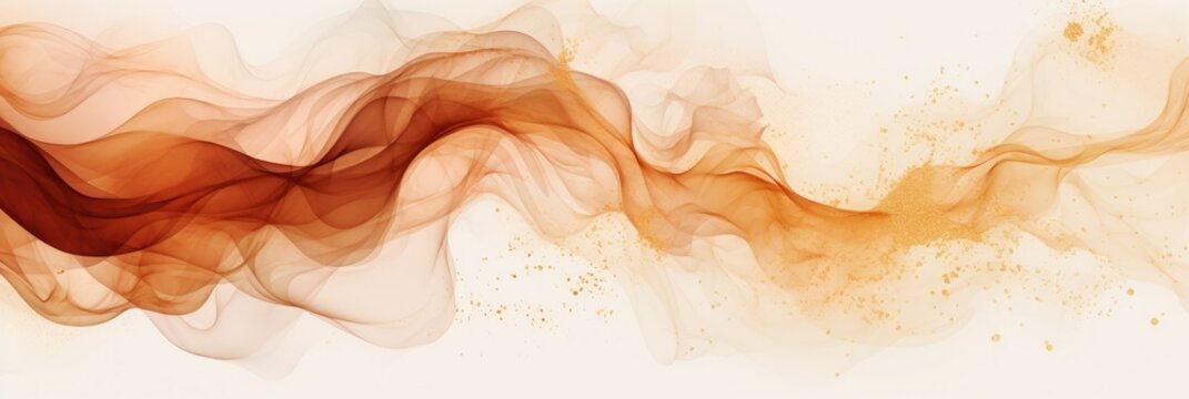 Background with fluid art texture. Backdrop with abstract mixing paint effect. Liquid acrylic artwork that flows and splashes. Mixed paints for interior poster. Mocha Mousse - color of the year 2025