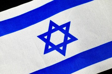 Israel flag close up