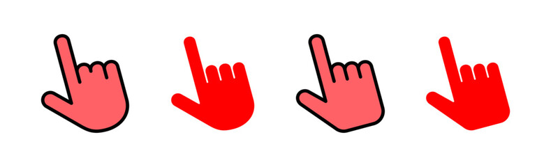 Hand cursor icon set illustration. cursor sign and symbol. hand cursor icon clik