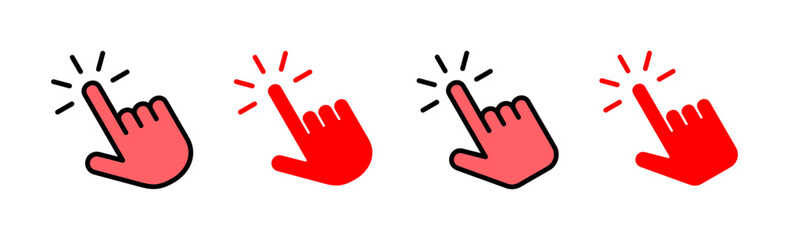 Hand click icon set illustration. pointer sign and symbol. hand cursor icon