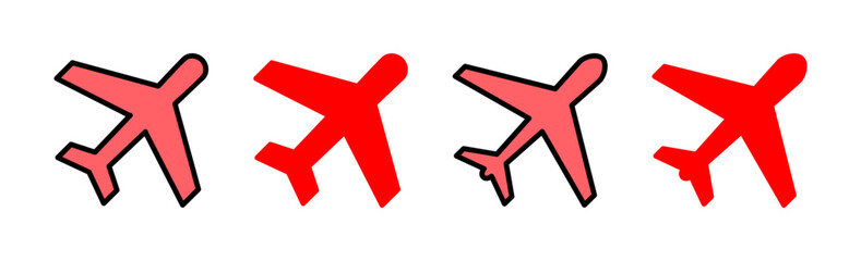 Plane icon set illustration. Airplane sign and symbol. Flight transport symbol. Travel sign. aeroplane