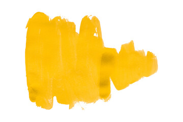 Yellow watercolor background. Artistic hand paint. Isolated on transparent background.