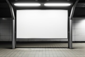 Empty white Blank Billboard or Advertising Poster in a City and Roadside Perfect Space for Promoting Your Brand Products.by Generative AI