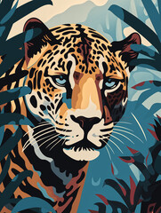 Leopard Gaze, Jungle Block Print