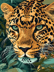 Leopard Gaze, Jungle Block Print