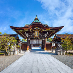 Kyoto, Japan - March 29 2023: Kitano Tenmangu Shrine is one of the most important of several...