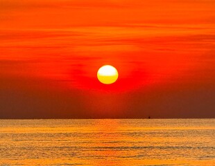 Beautiful cloudscape over the sea, sunrise shot
