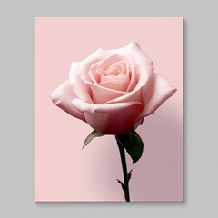 Pink Rose flower on pink background
