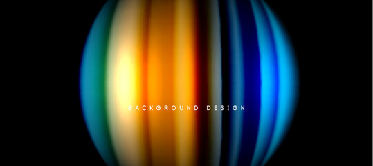 Rainbow color wave lines on black. Techno or business abstract background for posters, covers, banners, brochures, websites