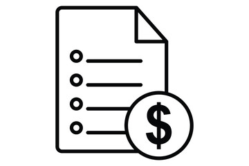 invoice icon. icon related to financial transactions. line icon style. element illustration