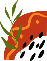 Orange Organic Abstract Boho Graphic Element
