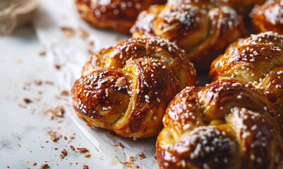 Pretzel bread. Bavarian delicious freshly baked.