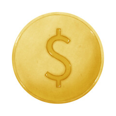Golden coin with dollar sign