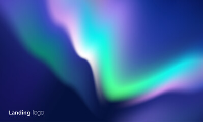 Gradient abstract backgrounds of northern lights. aurora borealis sky. soft tender purple, green, pink, yellow and blue gradients for app, web design, webpages, banners, greeting cards. vector design.