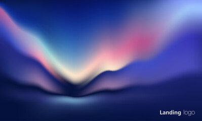Obraz premium Gradient abstract backgrounds of northern lights. aurora borealis sky. soft tender purple, green, pink, yellow and blue gradients for app, web design, webpages, banners, greeting cards. vector design.